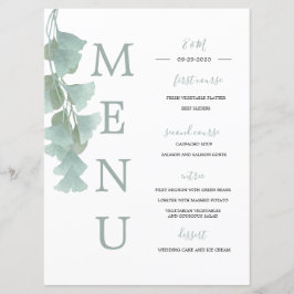 Groene bladeren Eucalyptus Summer Elegant Wedding Menu