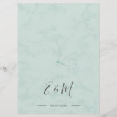 Groene bladeren Eucalyptus Summer Elegant Wedding Menu (Achterkant)