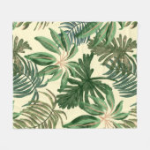 Groene bladeren fleece deken (Voorkant (Horizontaal))