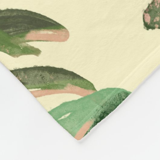 Groene bladeren fleece deken (Hoek)