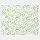 Groene Bladeren Fleece Deken (Voorkant (Horizontaal))
