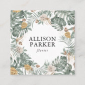 Groene bladeren Florist Gardener Visitekaartje (Voorkant)