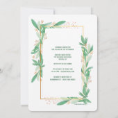 Groene Bladeren Foto Uitnodiging (Achterkant)
