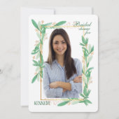 Groene Bladeren Foto Uitnodiging (Voorkant)