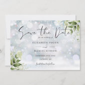 Groene Bladeren Foto Wintertrouw Save The Date (Voorkant)