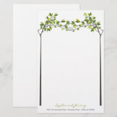 Groene bladeren geknoopt liefde bomen zomer bruilo briefpapier (Voorkant / Achterkant)