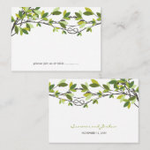 Groene bladeren geknoopt liefde bomen zomer bruilo plaatskaartje (Voorkant / Achterkant)
