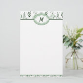 Groene bladeren gepersonaliseerd briefpapier (Staand voorkant)
