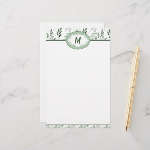 Groene bladeren gepersonaliseerd briefpapier