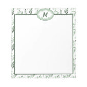 Groene bladeren gepersonaliseerd notitieblok (Voorkant)