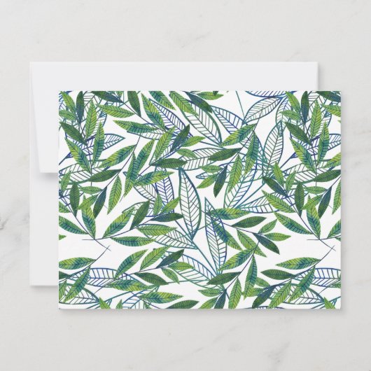 Groene bladeren gepersonaliseerde briefpapier notitiekaartje (Achterkant)