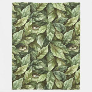 Groene Bladeren Goblin Ogen Fleece Deken