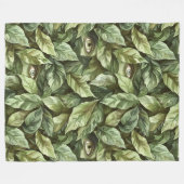 Groene Bladeren Goblin Ogen Fleece Deken (Voorkant (Horizontaal))