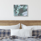 Groene Bladeren Gras Bevroren Vorst Canvas Afdruk (Insitu (Slaapkamer))