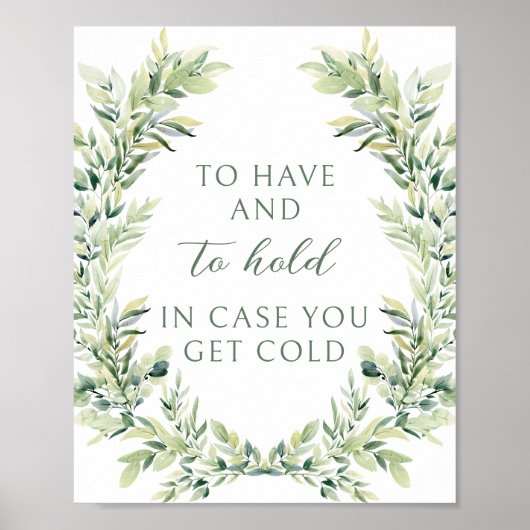 Groene bladeren groen boho bruiloft deken Poster (Voorkant)