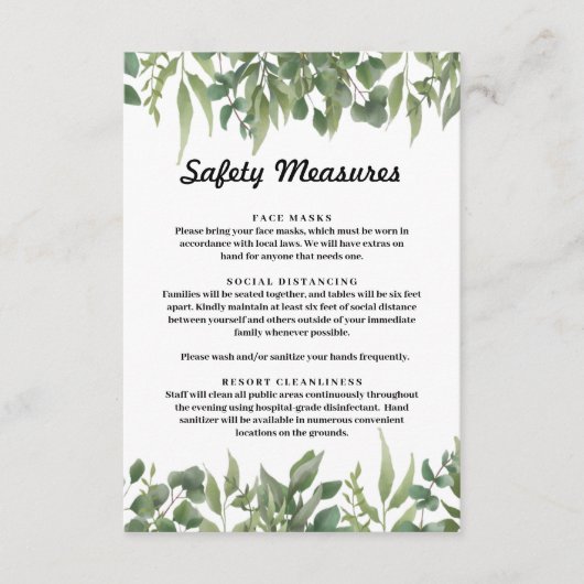 Groene bladeren Groene olievlek Informatiekaartje (Voorkant)