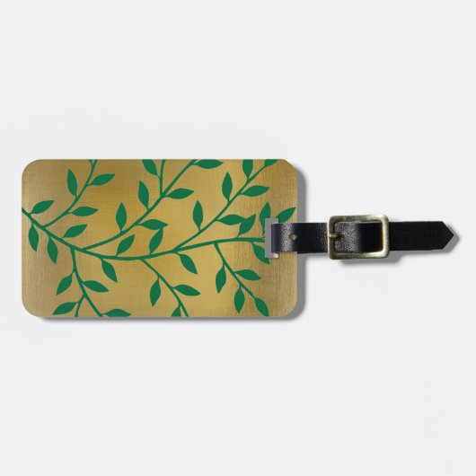 Groene bladeren groene olijftak bladdecor bagagelabel (Voorkant horizontaal)