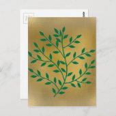 Groene bladeren groene olijftak bladdecor briefkaart (Voorkant / Achterkant)
