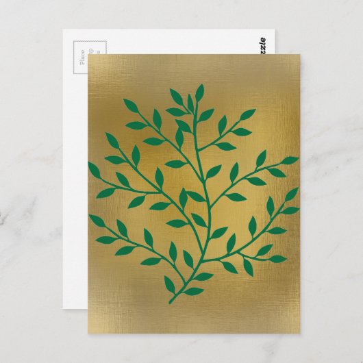 Groene bladeren groene olijftak bladdecor briefkaart (Voorkant / Achterkant)
