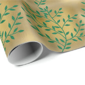 Groene bladeren groene olijftak bladdecor cadeaupapier (Rol Hoek)