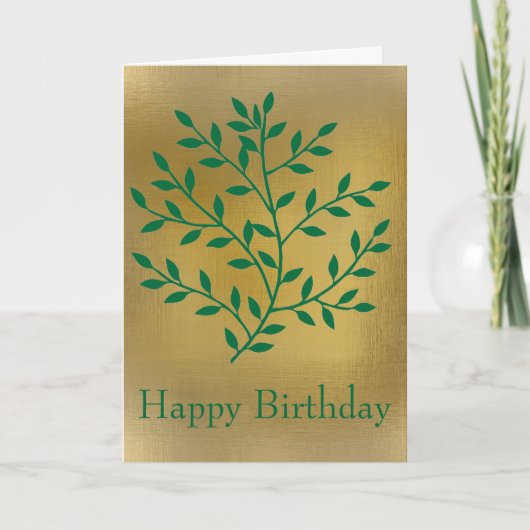 Groene bladeren groene olijftak bladdecor kaart (Voorkant)