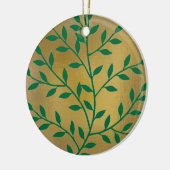 Groene bladeren groene olijftak bladdecor keramisch ornament (Links)