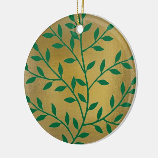 Groene bladeren groene olijftak bladdecor keramisch ornament (Links)
