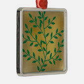 Groene bladeren groene olijftak bladdecor metalen ornament (Rechts)