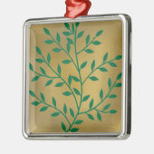 Groene bladeren groene olijftak bladdecor metalen ornament (Links)