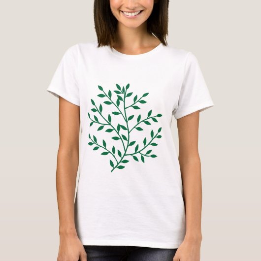 Groene bladeren groene olijftak bladdecor t-shirt (Voorkant)
