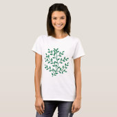 Groene bladeren groene olijftak bladdecor t-shirt (Voorkant volledig)