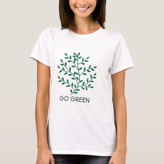 Groene bladeren groene olijftak leaf Go Green T-shirt (Voorkant)