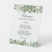 Groene bladeren Groenery Foliage Wedding Safety Reclamebord Met Voetstuk (Voorkant)