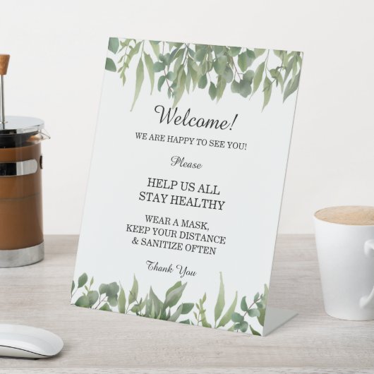 Groene bladeren Groenery Foliage Wedding Safety Reclamebord Met Voetstuk (Insitu)