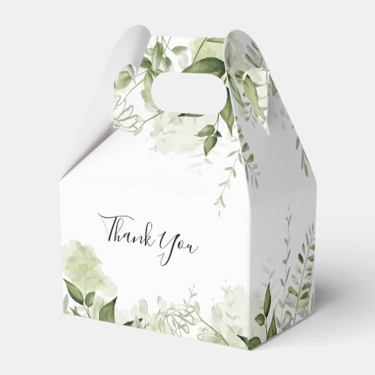 Groene Bladeren Handtekening Script Bruiloft Bedankdoosjes (Achterkant)