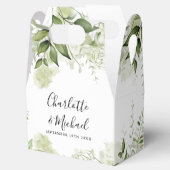 Groene Bladeren Handtekening Script Bruiloft Bedankdoosjes (Geopend)