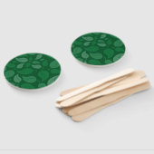 Groene bladeren handwaaier (Niet-gemonteerd)
