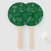 Groene bladeren handwaaier (Voorkant en achterkant)