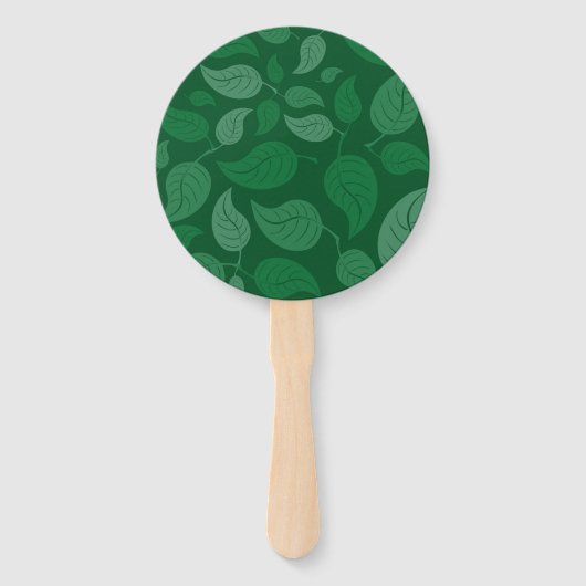 Groene bladeren handwaaier (Voorkant)