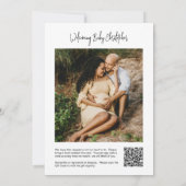 Groene bladeren Het is een Baby shower QR Code Fot Kaart (Achterkant)