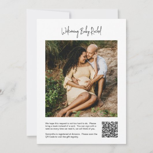 Groene bladeren Het is een Girl Baby shower QR Cod Kaart (Achterkant)