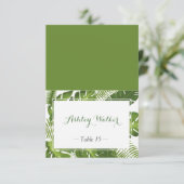 Groene bladeren Huwelijksplek Begeleidingkaart Kaart (Staand voorkant)