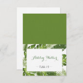 Groene bladeren Huwelijksplek Begeleidingkaart Kaart (Voorkant / Achterkant)