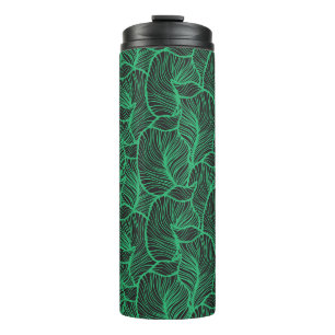 groene bladeren illustratie patroon thermosbeker