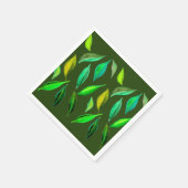 Groene bladeren illustratie waterverf picknick kun servet (Hoek)