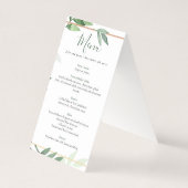 Groene bladeren in de receptietabel kaart (Achterkant)