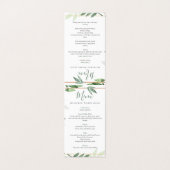 Groene bladeren in de receptietabel kaart (Buitenkant ongevouwen)