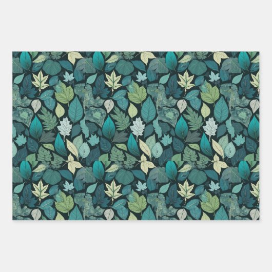Groene bladeren inpakpapier vel (Voorkant 2)