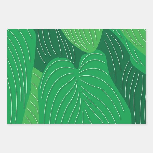 Groene bladeren inpakpapier vel (Voorkant)