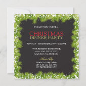 Groene Bladeren Kerstfeest Versiering | Uitnodigin Kaart (Achterkant)